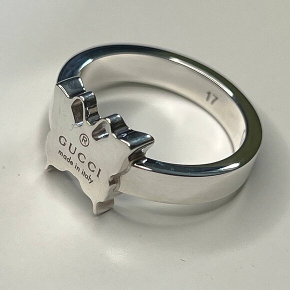 Authentic gucci sterling silver women's ring butterfly ring size 8 with box - Picture 7 of 8